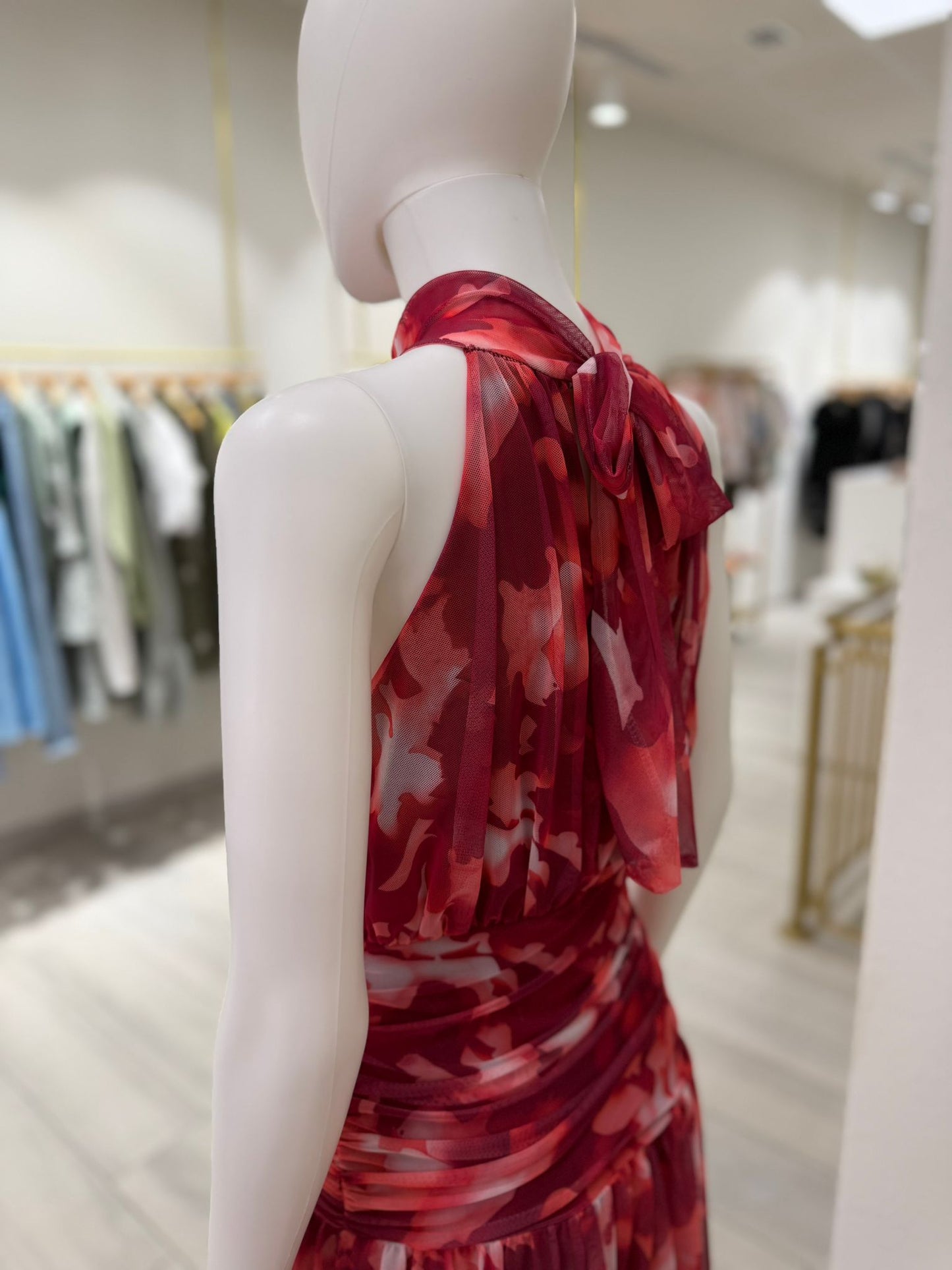 VESTIDO HALTER TONOS ROSAS