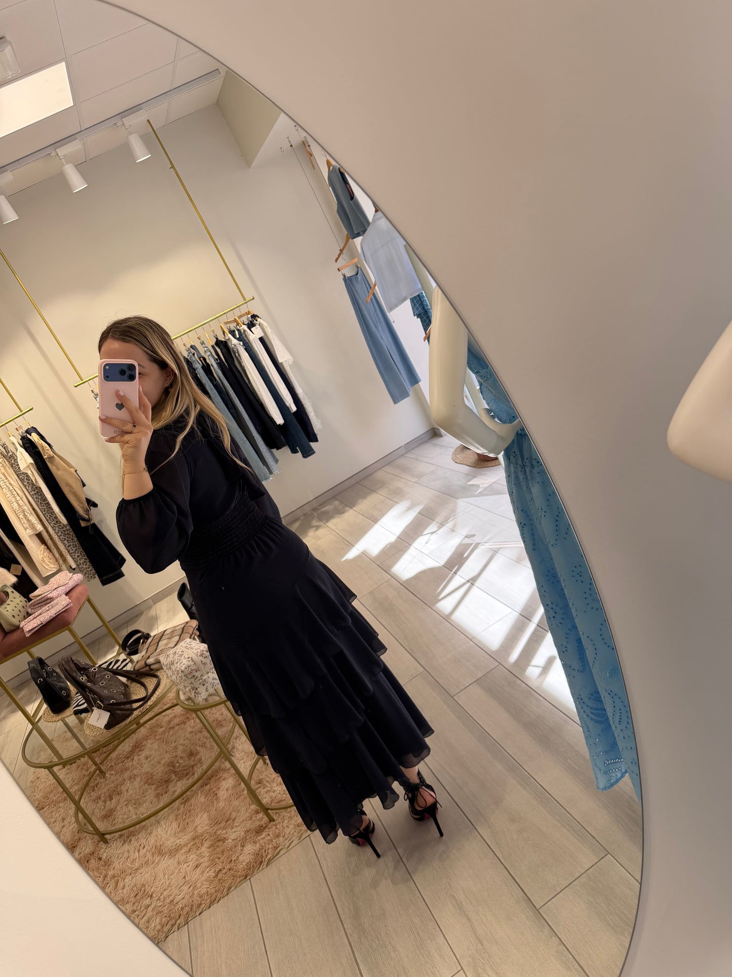 VESTIDO AZUL VOLANTES