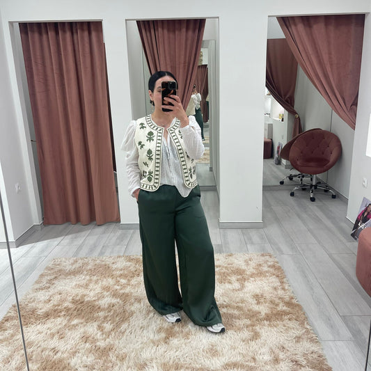 CHALECO BEIGE BORDADO