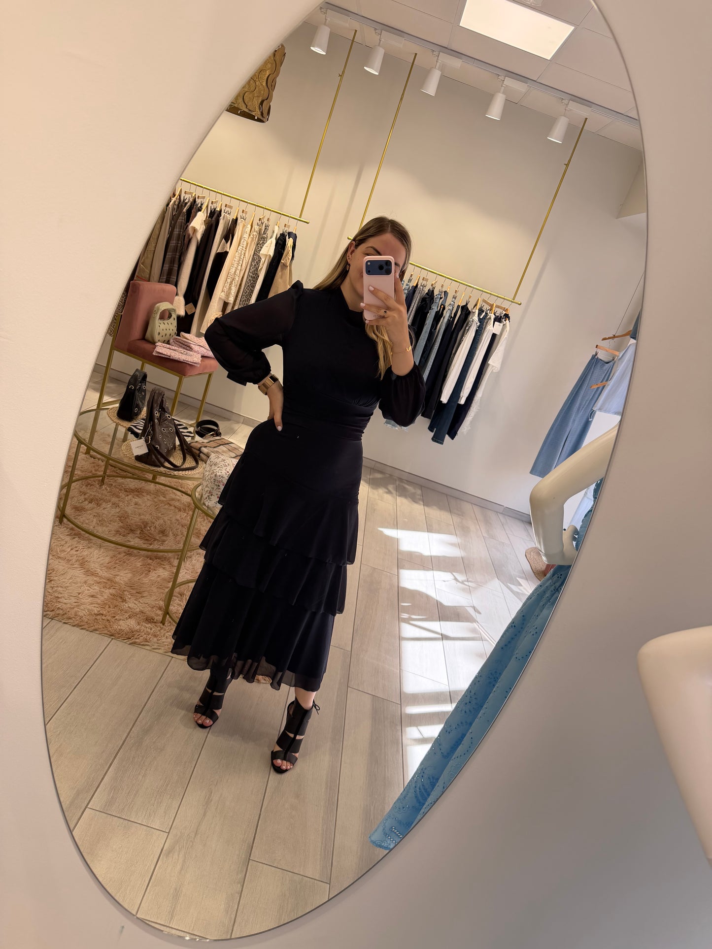 VESTIDO AZUL VOLANTES