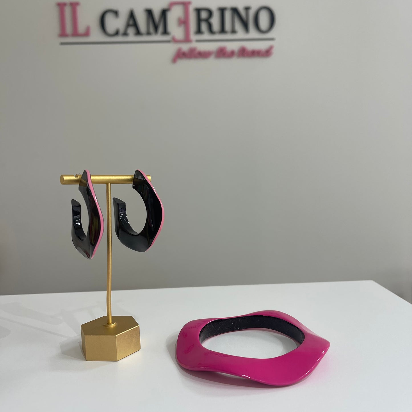 PENDIENTES ARO FILO ROSA