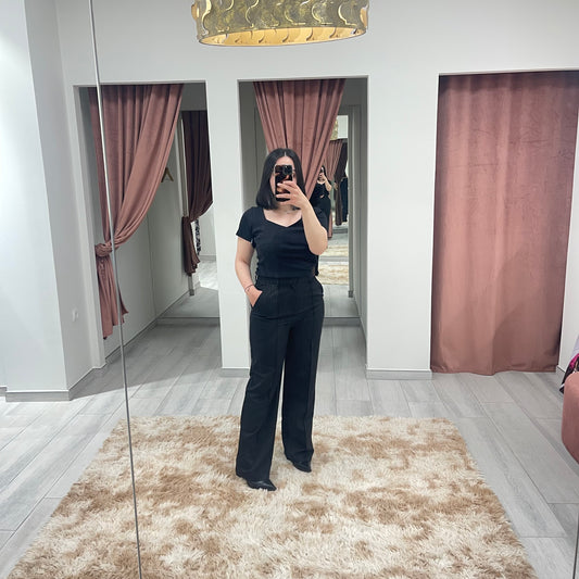 PANTALÓN GRIS RAYA HILO METALIZADO