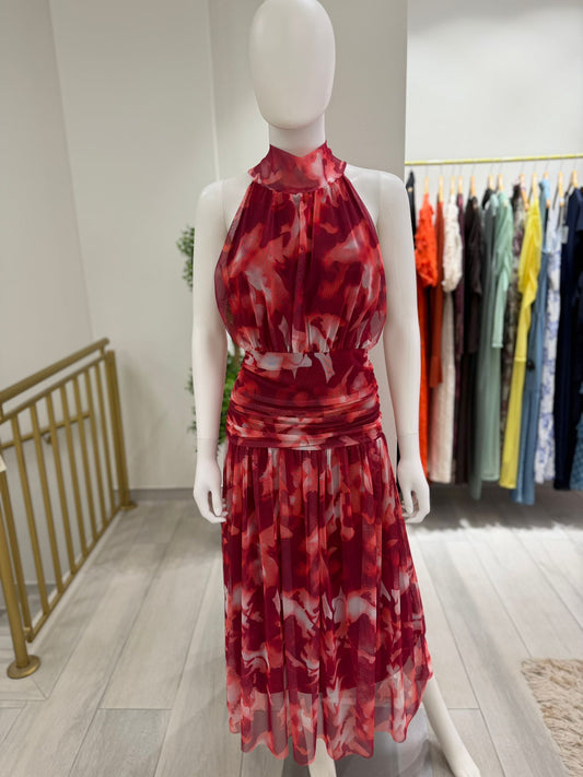 VESTIDO HALTER TONOS ROSAS