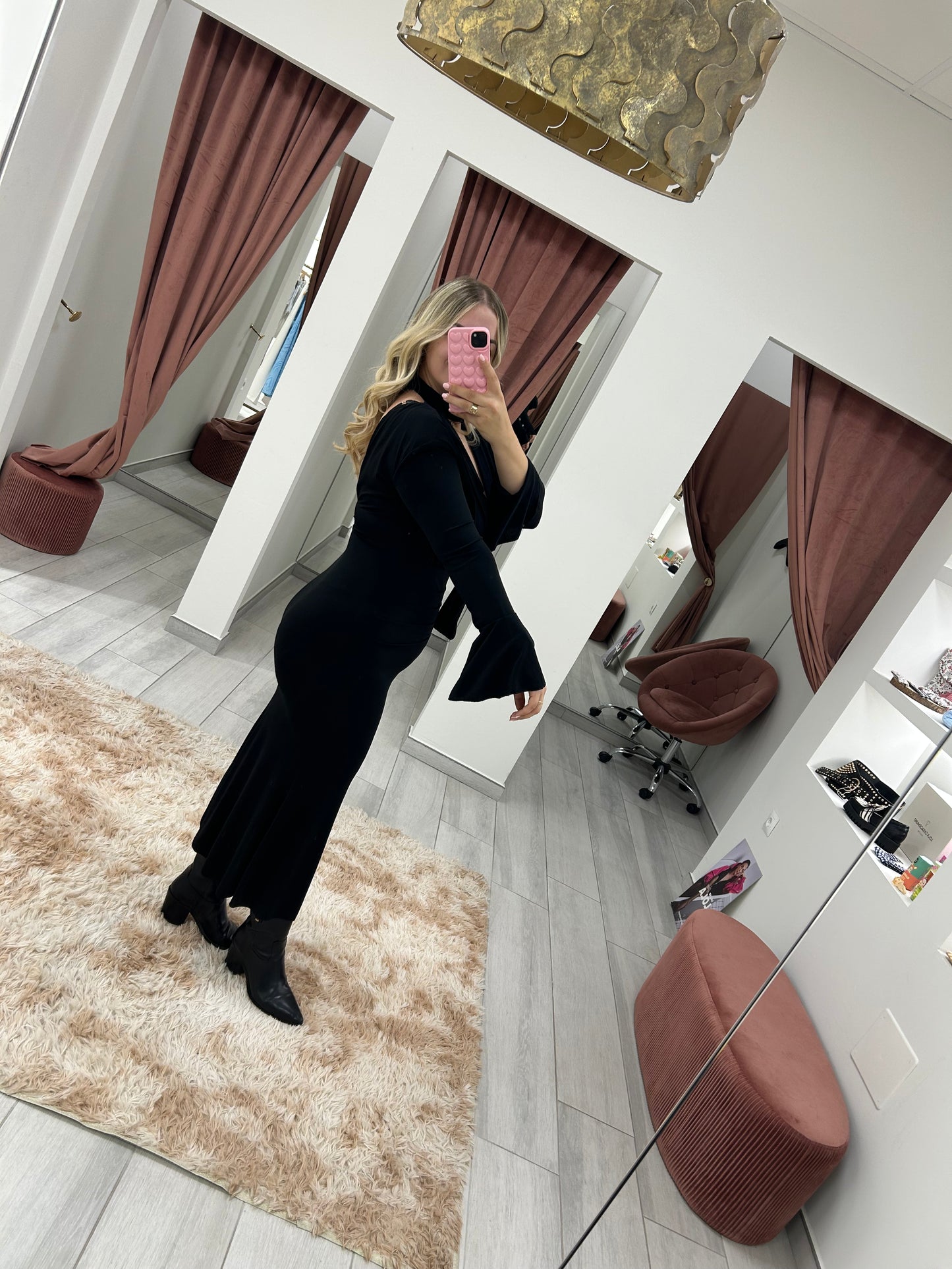 VESTIDO NEGRO FRUNCIDO