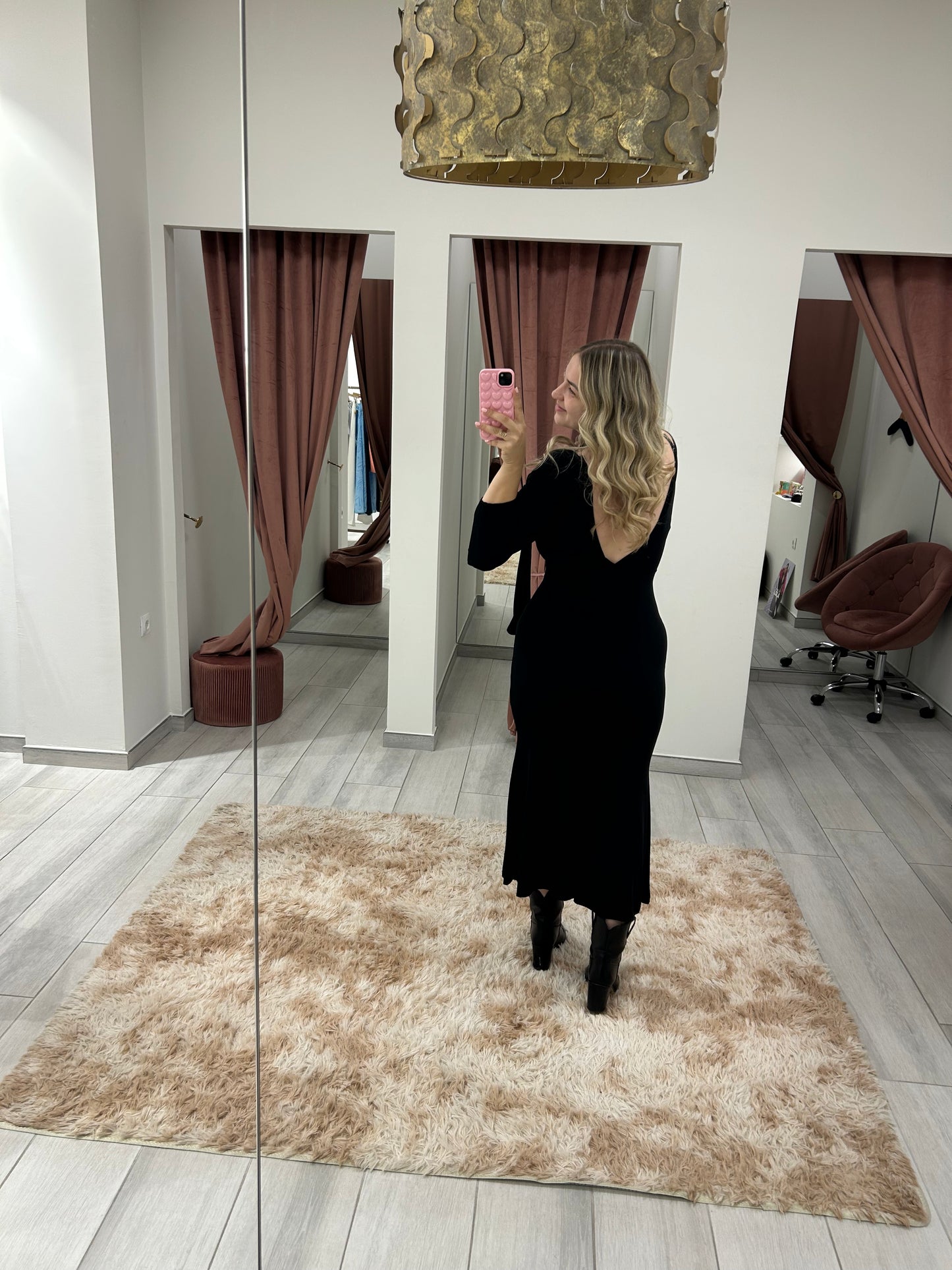 VESTIDO NEGRO FRUNCIDO