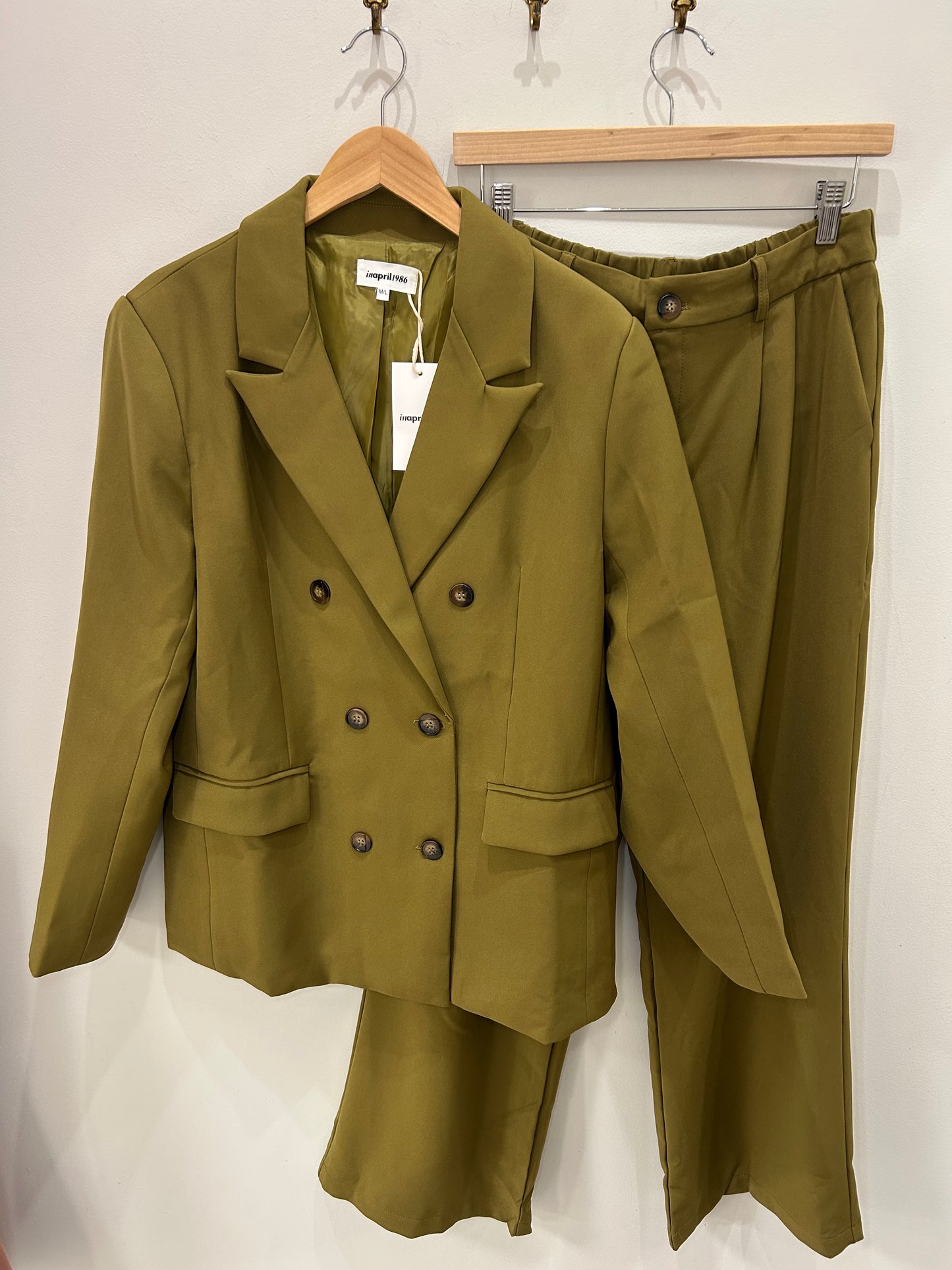 PANTALÓN TRAJE VERDE OLIVA