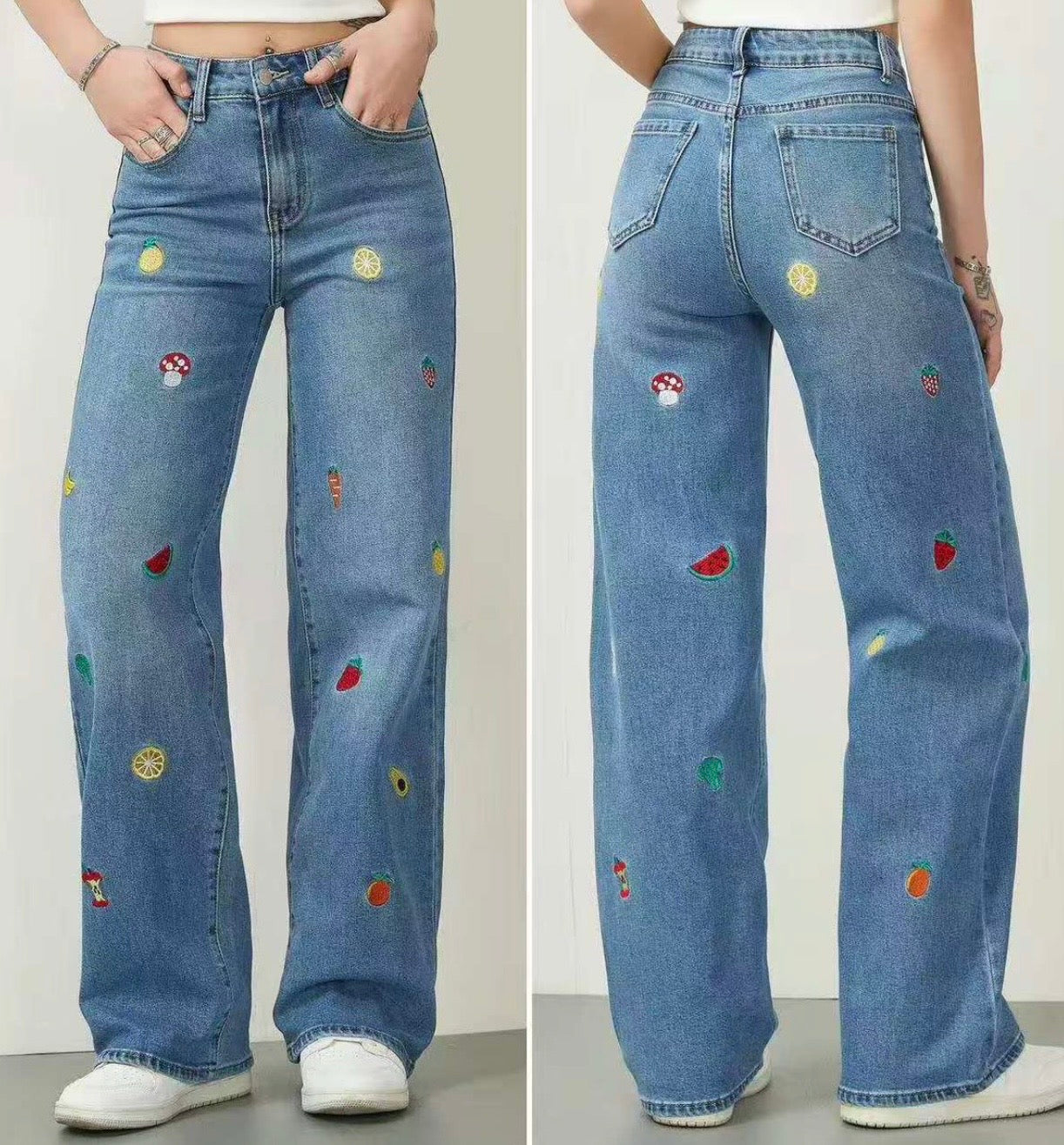 PANTALÓN FRUTAS BORDADAS