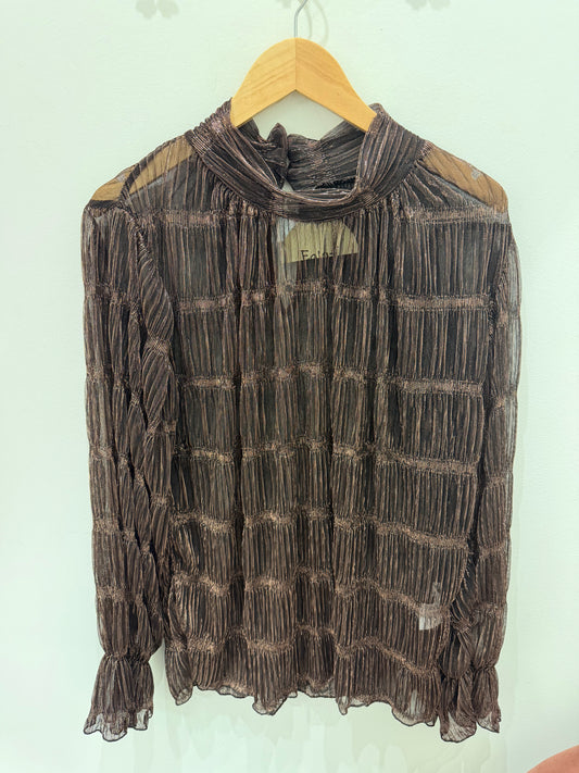 BLUSA MARRÓN BRILLANTE