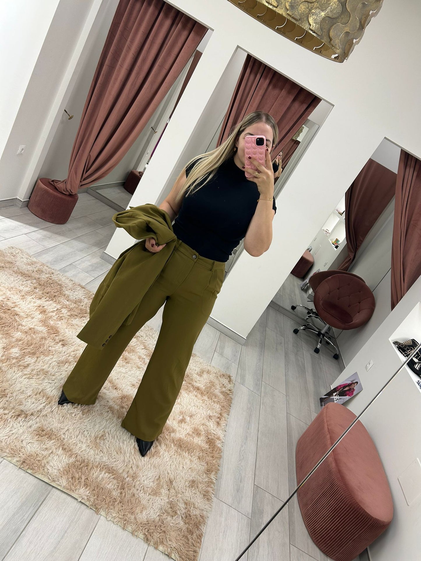 PANTALÓN TRAJE VERDE OLIVA