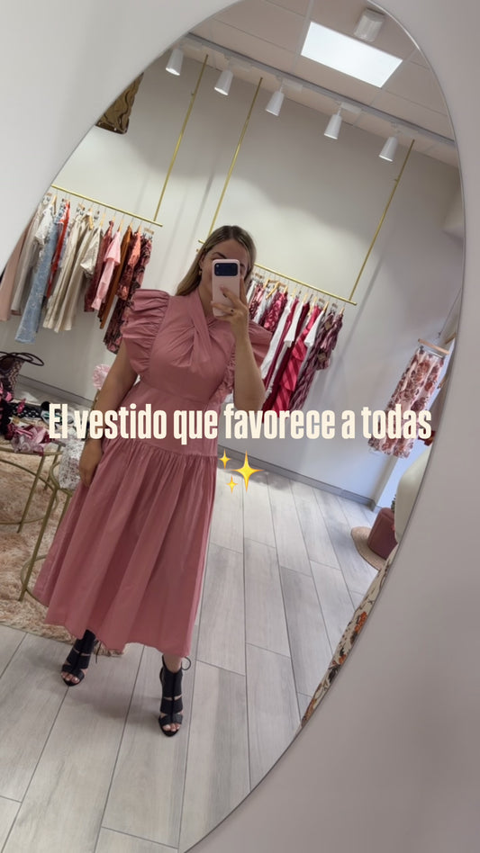 VESTIDO TEJA VOLANTES